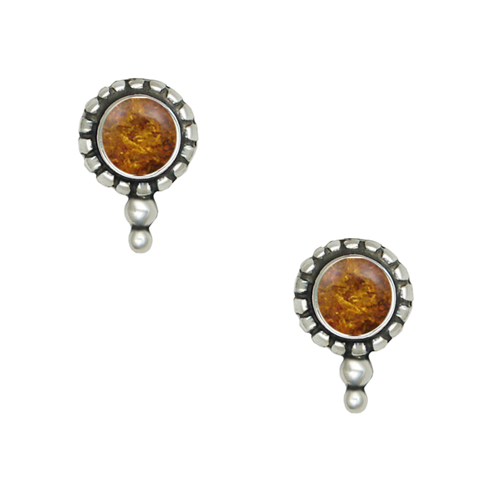 Sterling Silver Little Amber Post Stud Earrings